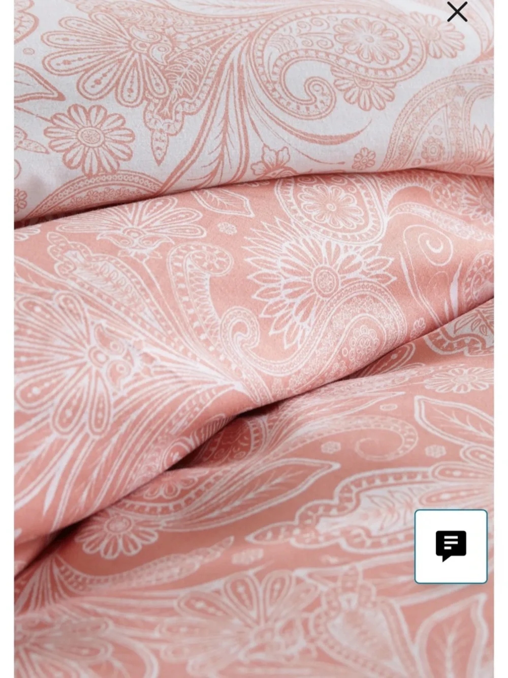 Coral Duvet Cover Set King Size Paisley Floral